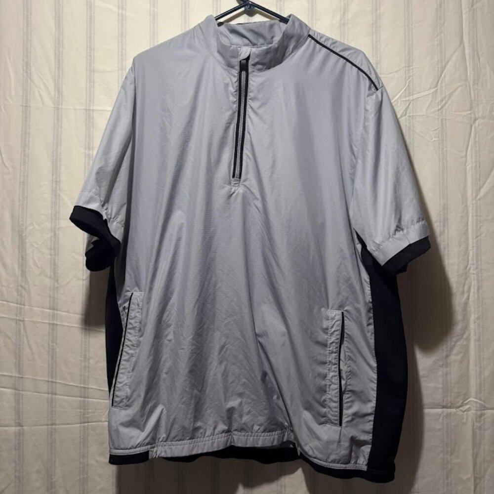 Men's ADIDAS ClimaProof Wind Zip Vest wLining XL GRAY & BLACK